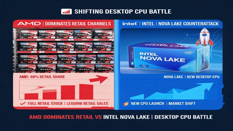 AMD零售渠道横扫Intel vs Nova Lake反击：桌面CPU市场的攻守易位
