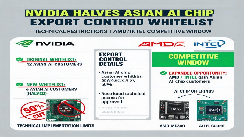 NVIDIA Halves Asian AI Chip Customers: Export Control Whitelist Technical Implementation and the Competitive Window for AMD, Intel