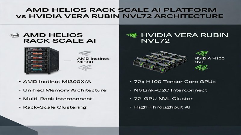 AMD Helios机架级AI平台与NVIDIA Vera Rubin NVL72架构深度对比