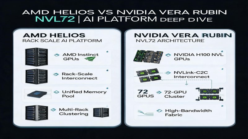 AMD Helios机架级AI平台与NVIDIA Vera Rubin NVL72架构深度对比